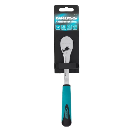 Ключ-трещотка 1/4" Gross 14053, CrV, 90 зубьев, усиленный, хром купить в Нижневартовске