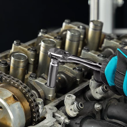 Ключ-трещотка 1/4" Gross 14053, CrV, 90 зубьев, усиленный, хром купить в Нижневартовске