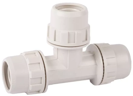 Тройник ЗУБР &quot;ШиреФит&quot; соединительный &quot;штуцер с гайкой - штуцер с гайкой - штуцер с гайкой&quot;, 32мм 51505-32 купить в Нижневартовске