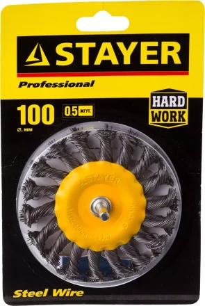 DEXX. Щетка дисковая для дрели, витая стальная латунированная проволока 0,3мм, 50мм 35110-050 купить в Нижневартовске