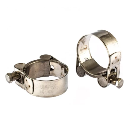Хомуты металлические силовые 40-43 мм ширина 20 мм шарнирный W4 2 шт Сибртех 475253 купить в Нижневартовске