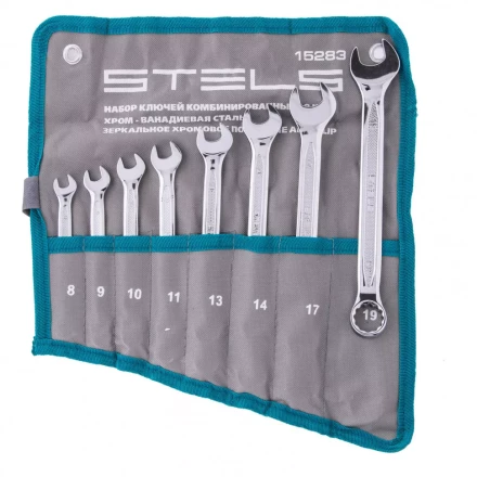 Набор ключей комбинированных 8 шт 8-19 мм,  антислип Stels 15283 купить в Нижневартовске
