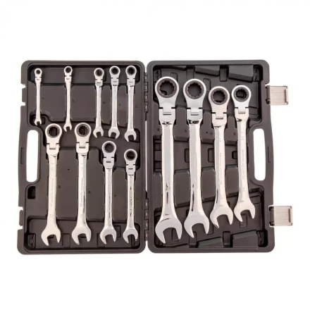 Набор ключей комбинированных Matrix трещоточных шарнирных 13 шт 14798 купить в Нижневартовске