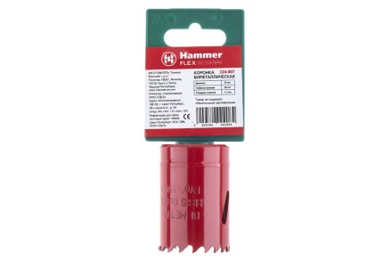 Коронка биметаллическая HAMMER Ф35х38мм 5/8&quot; BiMETALL (224-007) купить в Нижневартовске