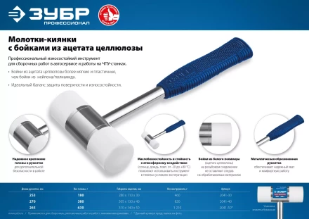 ЗУБР 40 мм, 380 г, молоток-киянка, Профессионал (2041-40) купить в Нижневартовске