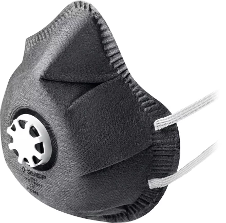 ЗУБР ФГ-95 коническая с угольным слоем, класс защиты FFP2, с клапаном выдоха, фильтрующая полумаска (11168-2) купить в Нижневартовске