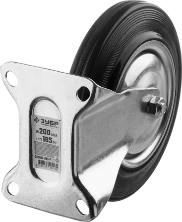 ЗУБР d 200 мм, г/п 185 кг, игольчатый подшипник, резина/металл, неповоротное колесо, Профессионал (30936-200-F) купить в Нижневартовске