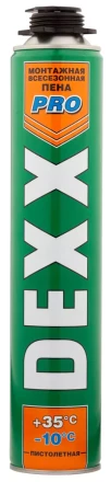 Пена монтажная, пистолетная, всесезонная, 750мл, DEXX 41126 купить в Нижневартовске