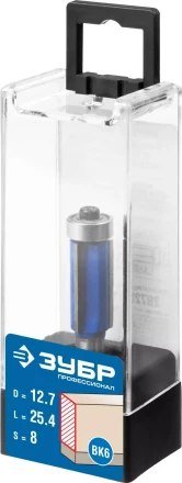 ЗУБР 12.7 x 38 мм, хвостовик 12 мм, фреза кромочная с нижним подшипником (3 лезвия), Профессионал (28728-12.7-38-12) купить в Нижневартовске