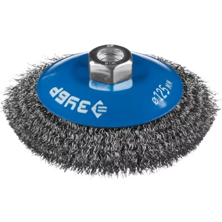 ЗУБР "ПРОФЕССИОНАЛ". Щетка коническая для УШМ, витая стальная проволока 0,3мм, 125ммхМ14 35265-125_z02 купить в Нижневартовске
