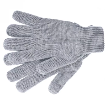 Перчатки трикотажные акрил цвет серая туча двойная манжета Сибртех Россия 68672 купить в Нижневартовске