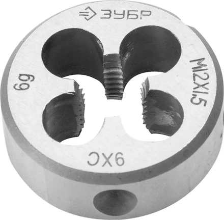 Плашка ЗУБР "МАСТЕР" круглая ручная для нарезания метрической резьбы, мелкий шаг, М12 x 1,5 4-28022-12-1.5 купить в Нижневартовске