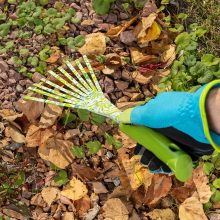 Грабли веерные 9 - зубые Palisad, 130 х 415 мм, стальные, пластиковая рукоятка, Flower Green, 620425 купить в Нижневартовске