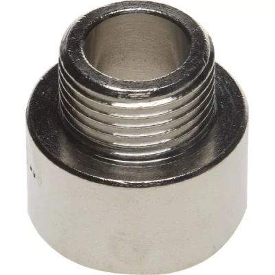 Переходник GENERAL FITTINGS удлиненный цилиндрический, никелированная латунь, 1/2" х 3/8" 51083-1/2-3/8