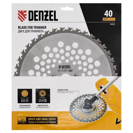 Диск для триммера Denzel 96382 , 255 х 25,4 40 зубов, Anti-Kick купить в Нижневартовске