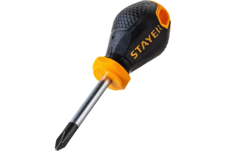 Отвертка STAYER "MASTER", двухкомпонентная рукоятка, магнитный наконечник, "STUBBY" ( бочка ), PH2x38мм 2510-38-2_z03 купить в Нижневартовске