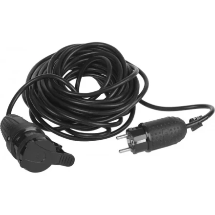 Удлинитель ЗУБР электрический, ПВС 3х1кв мм, черный, 1 гнездо, IP44, макс мощн 2200Вт, 20м 55016-20 купить в Нижневартовске