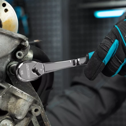 Ключ-трещотка 3/8" Gross 14054, CrV, 90 зубьев, усиленный, хром купить в Нижневартовске