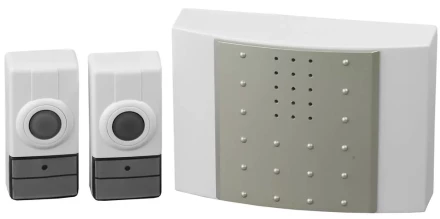 Звонок СВЕТОЗАР "ЛИРА" радиочастотный беспроводной, 16 мелодий, 2 кнопки, 4,5В SV-58062-2 купить в Нижневартовске