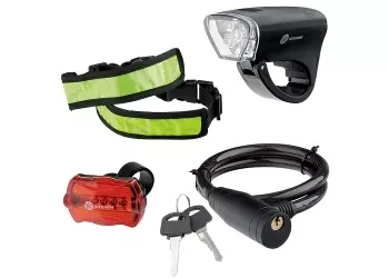 Велосипедный набор передний и задний фонари Led светоотражатель и тросовый замок Stern 90561 купить в Нижневартовске
