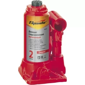 Домкрат гидравлический бутылочный SPARTA Compact 2 т h подъема 150–280 мм 50331 купить в Нижневартовске