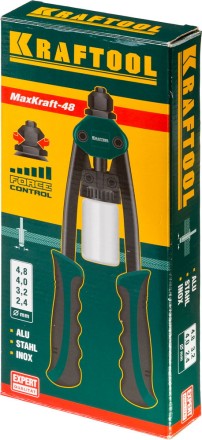 Заклепочник двуручный силовой компактный, KRAFTOOL &quot;MaxKraft-48&quot; 31161, для заклёпок d=2,4-4,8 мм из Al, стали, нерж стали, усил литой корпус 31161 купить в Нижневартовске