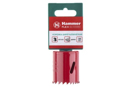 Коронка биметаллическая HAMMER Ф38х38мм 5/8&quot; BiMETALL (224-008) купить в Нижневартовске