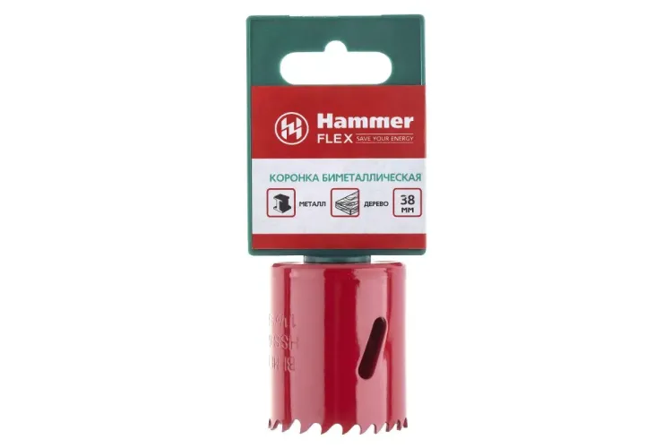 Коронка биметаллическая HAMMER Ф38х38мм 5/8" BiMETALL (224-008) купить в Нижневартовске