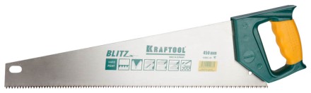 Ножовка по дереву (пила) KRAFTOOL BLITZ 450 мм, 7/8 TPI, быстрый рез поперек волокон, зубья - «S» : прямые 15005-45 купить в Нижневартовске