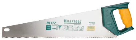 Ножовка по дереву (пила) KRAFTOOL BLITZ 450 мм, 7/8 TPI, быстрый рез поперек волокон, зубья - «S» : прямые 15005-45 купить в Нижневартовске