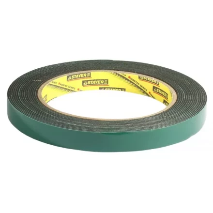 Двухсторонняя клейкая лента на вспененной основе, STAYER Professional 12233-12-05, черная, 12мм х 5м 12233-12-05 купить в Нижневартовске
