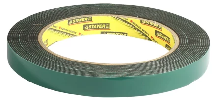 Двухсторонняя клейкая лента на вспененной основе, STAYER Professional 12233-12-05, черная, 12мм х 5м 12233-12-05 купить в Нижневартовске