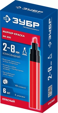 ЗУБР МК-800 красный, 2-8 мм клиновидный маркер-краска (06327-3) купить в Нижневартовске