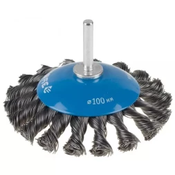 ЗУБР &quot;ЭКСПЕРТ&quot;. Щетка коническая для дрели, жгутированная стальная проволока 0,5мм, 100мм 35235-100_z01