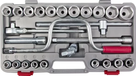 Набор торцовых головок НИЗ "Шоферский инструмент №4", 1/2", сталь 40Х, в пластиковом кейсе, 26 предметов 2761-40 купить в Нижневартовске