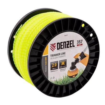 Леска для триммера витой квадрат, 2,0мм х 357м, на DIN катушке FLEX CORD// Denzel 96297 купить в Нижневартовске
