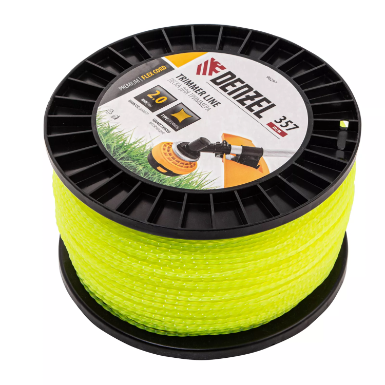 Леска для триммера витой квадрат, 2,0мм х 357м, на DIN катушке FLEX CORD// Denzel 96297 купить в Нижневартовске