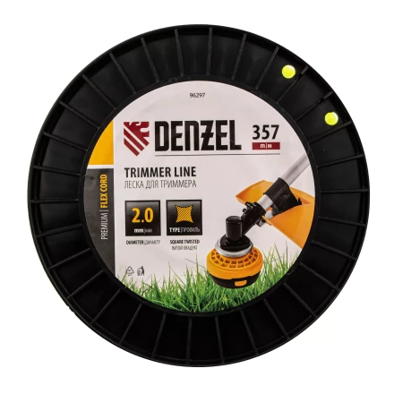 Леска для триммера витой квадрат, 2,0мм х 357м, на DIN катушке FLEX CORD// Denzel 96297 купить в Нижневартовске