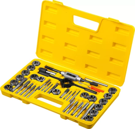 Набор метчиков и плашек STAYER "MASTER", плашки 17шт, метчики 17шт, метчикодерж. 2шт, плашкодерж. 1шт, резьбомер 1шт, отвертка 1шт, 40 предметов 2805-H40_z01 купить в Нижневартовске