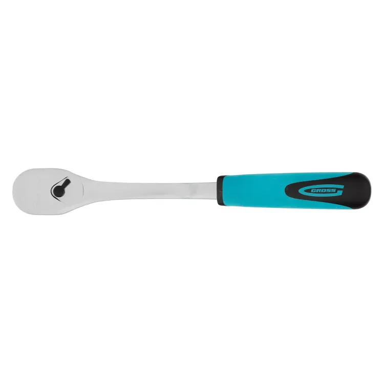 Ключ-трещотка 1/2" Gross 14055, CrV, 90 зубьев, усиленный, хром купить в Нижневартовске