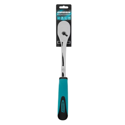 Ключ-трещотка 1/2" Gross 14055, CrV, 90 зубьев, усиленный, хром купить в Нижневартовске