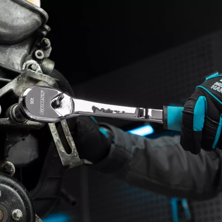 Ключ-трещотка 1/2" Gross 14055, CrV, 90 зубьев, усиленный, хром купить в Нижневартовске