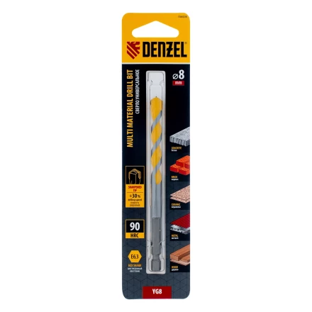 Сверло универсальное, Multi cut, 8 мм Denzel 706008 купить в Нижневартовске