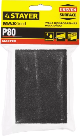 Губка шлифовальная STAYER "MASTER" четырехсторонняя, зерно - оксид алюминия, Р80; 100 x 68 x 26 мм. 3560-2_z01 купить в Нижневартовске