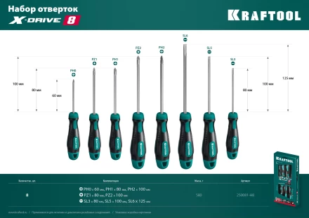 Наборы отверток 250081-H8 купить в Нижневартовске