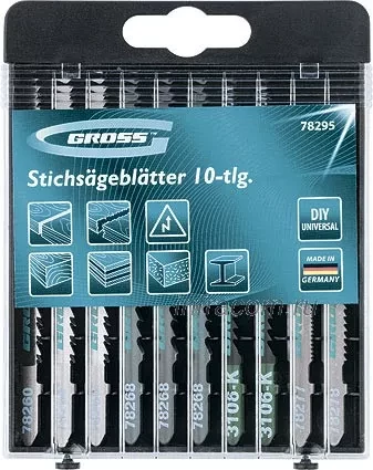 Набор полотен для электролобзика универсальный 10шт DIY пластиковый кейс GROSS 78295 купить в Нижневартовске