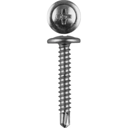 Саморезы ЗУБР с прессшайбой и сверлом по листовому металлу до 2мм, PH2, 4,2х41мм, ТФ6, 9шт 4-300216-42-041