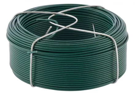 Проволока с ПВХ покрытием зеленая 1,5 мм длина 50 м Сибртех 47772 купить в Нижневартовске