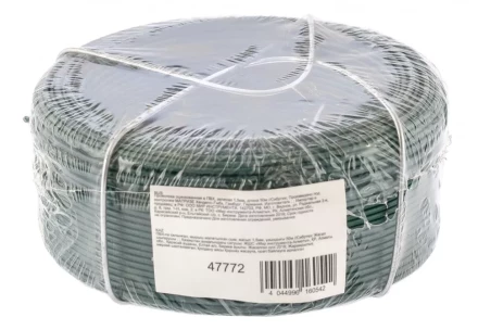 Проволока с ПВХ покрытием зеленая 1,5 мм длина 50 м Сибртех 47772 купить в Нижневартовске