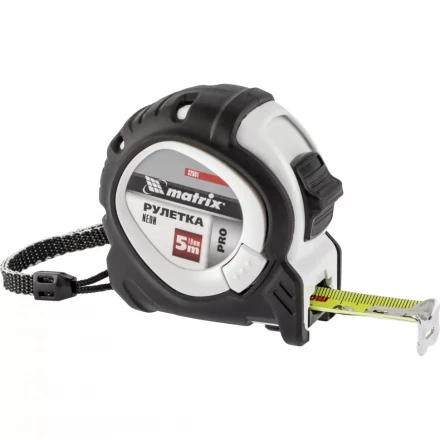 Рулетка Neon 5 м x 19 мм обрезиненный корпус 3 фиксации Pro Matrix 32591 купить в Нижневартовске
